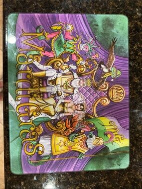 Colorful Mardi Gras Parade Decorative Glass display tray / cheese board